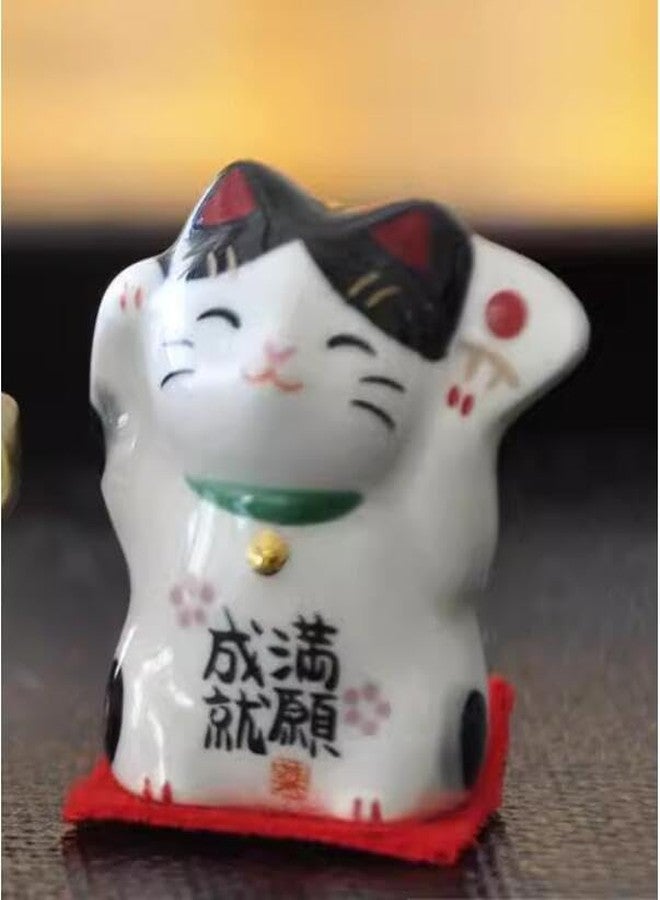 realideas Set of 3 Mini Japanese Ceramic Maneki Neko Lucky Fortune cat Figurines Waving Fortune Decor Ornaments for Home Decor, Gifts for Mom, Girlfriend - Image 3